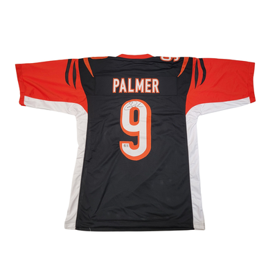 Carson Palmer Autographed Cincinnati Bengals Pro Style Black Jersey Beckett Witnessed