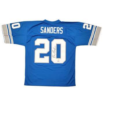 Barry Sanders Autographed Detroit Lions 1996 Mitchell & Ness Jersey Beckett Witnessed