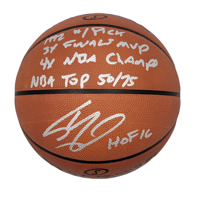 Shaquille O'Neal Autographed Los Angeles Lakers Heat Magic NBA Game Basketball W/ Multiple Inscriptions Beckett Witnessed