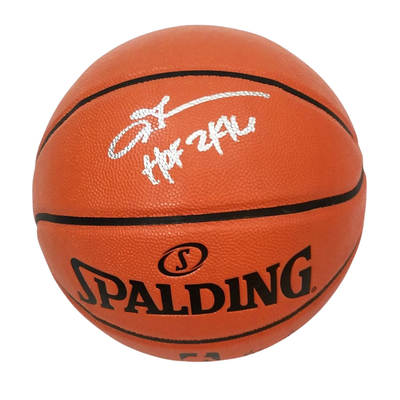 Allen Iverson Autographed Philadelphia 76ers NBA Replica Game Basketball W/ HOF 2K16 Beckett Witnessed Silver