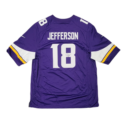 Justin Jefferson Autographed Minnesota Vikings Nike Game Jersey Beckett Witnessed