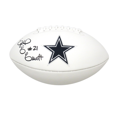 Ezekiel Elliott Autographed Dallas Cowboys Logo Football Beckett Witness