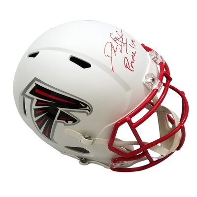 Deion Sanders Autographed Atlanta Falcons Riddell Flat Matte White Replica Helmet W/ Prime Time Beckett Witness