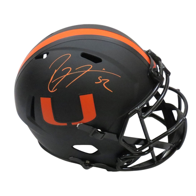 Ray Lewis Autographed Miami Hurricanes UM Riddell Eclipse Replica Helmet Beckett Witness