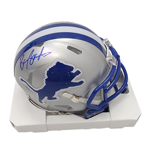 detroit lions mini football helmets Barry Sanders Autographed Detroit Lions T/B Mini Helmet Beckett