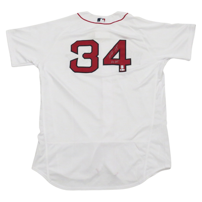 David Ortiz Autographed Boston Red Sox Majestic White Authentic Jersey W/Big Papi Beckett Witnessed