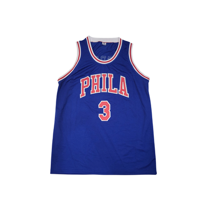 Allen Iverson Autographed Philadelphia 76ers Pro Style Blue Jersey Beckett Witnessed