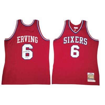 Julius Dr. J Erving Autographed Philadelphia 76ers Mitchell & Ness Authentic Jersey W/ HOF 93 Beckett Witnessed