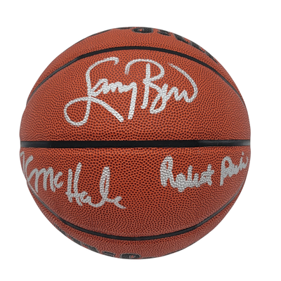 Larry Bird Kevin McHale Robert Parish Autographed Boston Celtics Wilson NBA I/O Basketball Beckett Witnessed