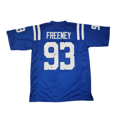 Dwight Freeney Autographed Indianapolis Colts Blue Pro Style Jersey Beckett Witnessed
