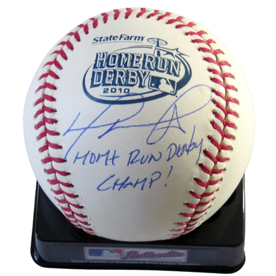 David Ortiz Autographed Boston Red Sox 2010 Home Run Derby MLB Baseball W/Home Run Derby Champ Beckett Witnessed