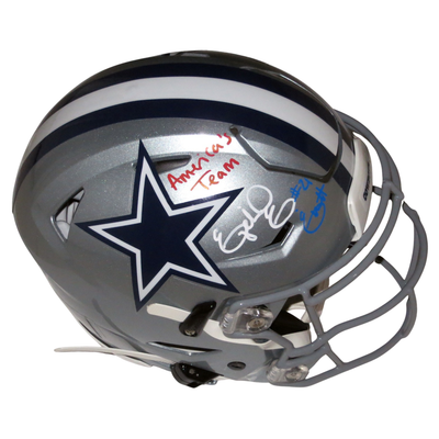 Ezekiel Elliott Autographed Dallas Cowboys Riddell Speed Flex Authentic Helmet W/America's Team Beckett Witnessed