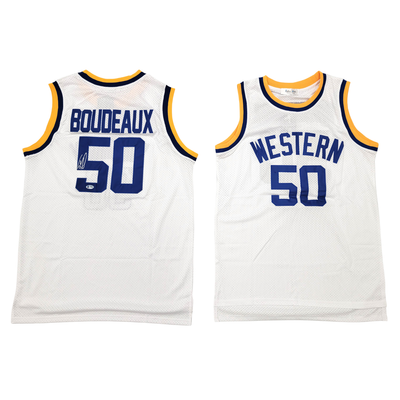 Shaquille O'Neal Autographed Neon Bodeaux Blue Chips Jersey Beckett Witnessed