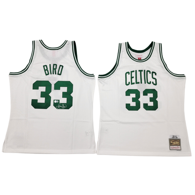 Larry Bird Autographed Boston Celtics White Mitchell & Ness Swingman Jersey Beckett Witnessed