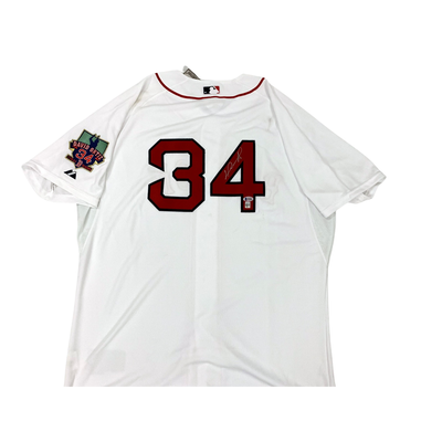 David Ortiz Autographed Boston Red Sox Majestic White Authentic Jersey Beckett Witnessed