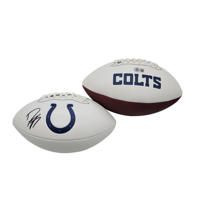 Dwight Freeney Autographed Indianapolis Colts Logo Football Beckett Witnessed