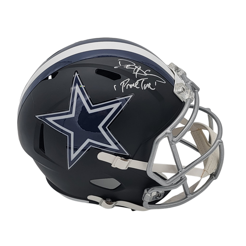autographed nfl football helmets Deion Sanders Autographed Dallas Cowboys Riddell Matte Black Speed Rep