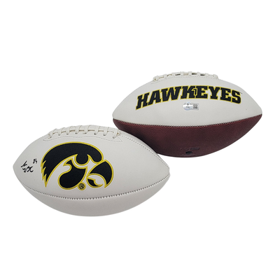 Iowa Hawkeyes Signed Logo Football – Sam LaPorta Autographed | Beckett Witnessed