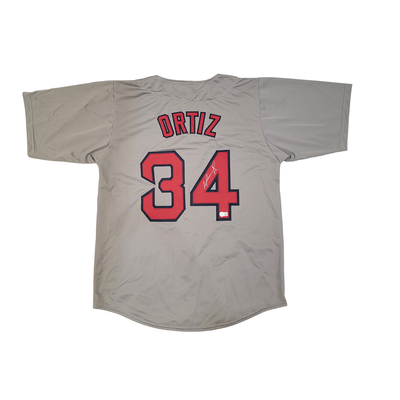 David Ortiz Autographed Boston Red Sox Grey Pro Style Jersey Beckett Witnessed