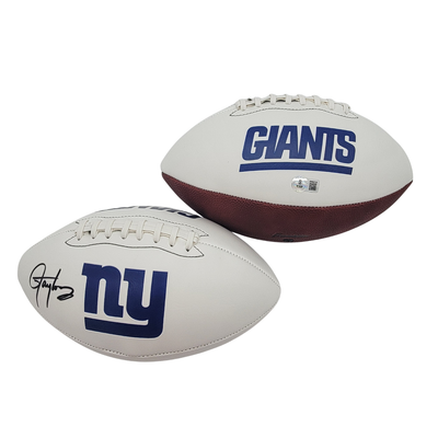 Lawrence Taylor Autographed New York Giants Logo Football Beckett Witness