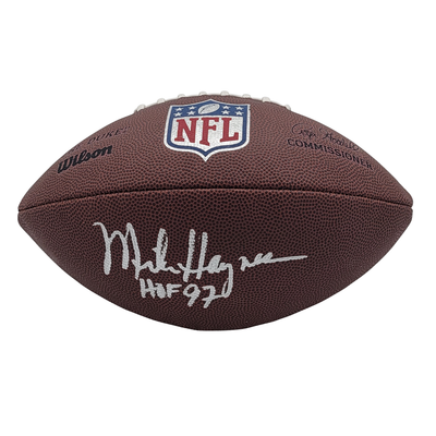 Mike Haynes Autographed Raiders NFL The Duke Replica Football Beckett Authenticated