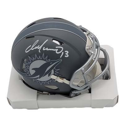 Dan Marino Autographed Miami Dolphins Slate Mini Helmet Beckett Witnessed
