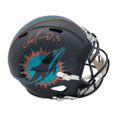 Dan Marino Autographed Miami Dolphins Rivalries Replica Helmet Beckett Witnessed