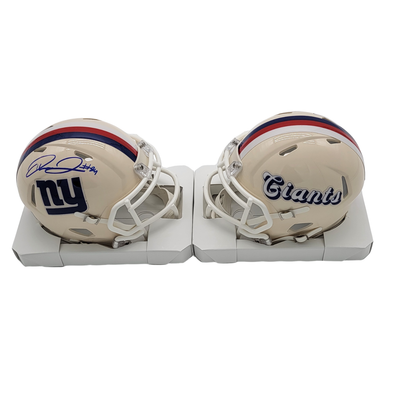 Theo Johnson Autographed New York Giants Retro Mini Helmet Beckett Witnessed