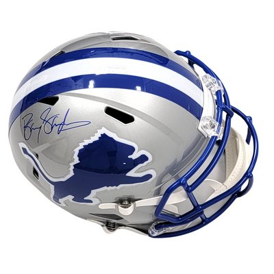 Barry Sanders Autographed Detroit Lions Replica T/B Helmet Beckett Witnessed