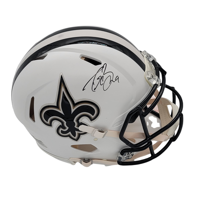 Drew Brees Autographed New Orleans Saints Matte Flat White Authentic Helmet Beckett Witnessed