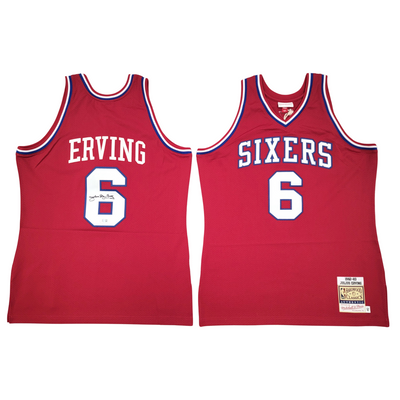 Julius Dr. J Erving Autographed Philadelphia 76ers Mitchell & Ness Authentic Jersey Beckett Witnessed