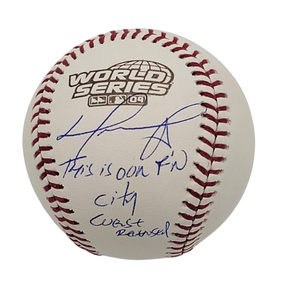 David Ortiz Autographed Boston Red Sox 2004 World Series Baseball W/ This is our F'n City & Curse Reversed Beckett Witnessed