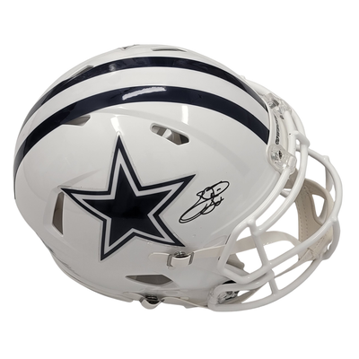 Emmitt Smith Autographed Dallas Cowboys Authentic White ALT Helmet Beckett Authenticated
