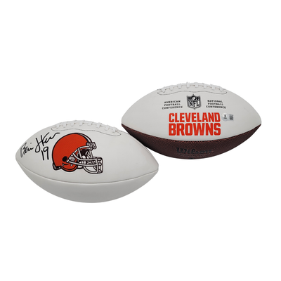 Bernie Kosar Autographed Cleveland Browns Logo Football Beckett Witnessed
