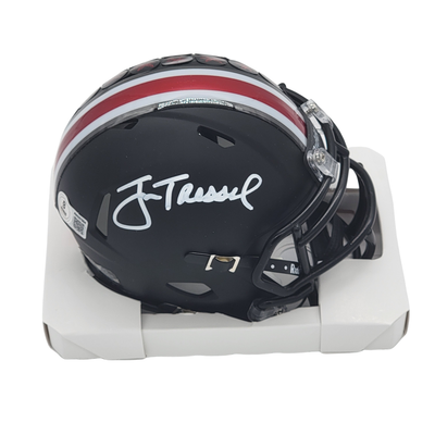 Jim Tressel Autographed Ohio State Black ALT Mini Helmet Beckett Witnessed