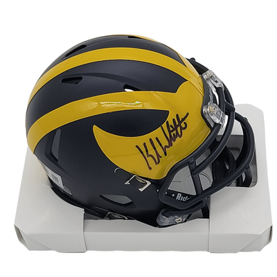 Kyle Whittingham Autographed Michigan Wolverines Mini Helmet Beckett Witnessed