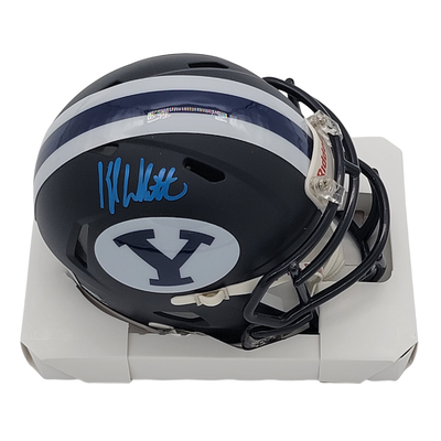 Kyle Whittingham Autographed BYU Navy Mini Helmet Beckett Witnessed