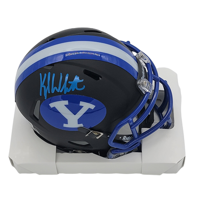 Kyle Whittingham Autographed BYU Matte Black Mini Helmet Beckett Witnessed
