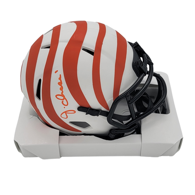 Ja'Marr Chase Autographed Cincinnati Bengals Lunar Eclipse Mini Helmet Beckett Witnessed