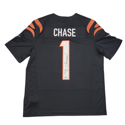 Ja'Marr Chase Auographed Cincinnati Bengals Nike Black Fuse Jersey Beckett Witnessed