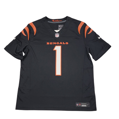 Ja'Marr Chase Auographed Cincinnati Bengals Nike Black Fuse Jersey Beckett Witnessed