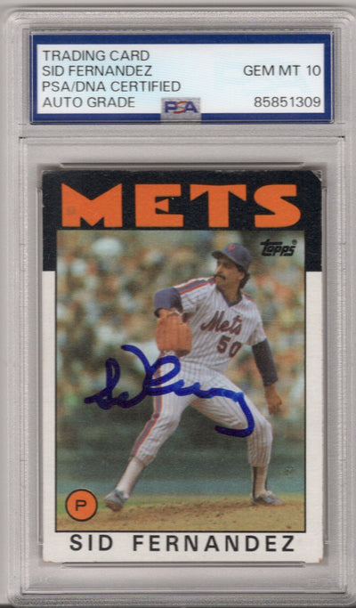 Sid Fernandez Autographed New York Mets 1986 Topps Trading Card #104 PSA AUTO GRADE GEM MT 10