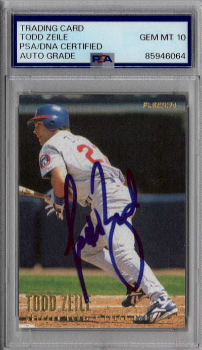Todd Zeile Autographed Chicago Cubs 1996 Fleer Card #333 PSA AUTO GRADE GEM MT 10