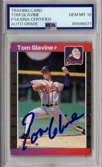 Tom Glavine Autographed Atlanta Braves 1989 Donruss #381 Card PSA AUTO GRADE GEM MT 10