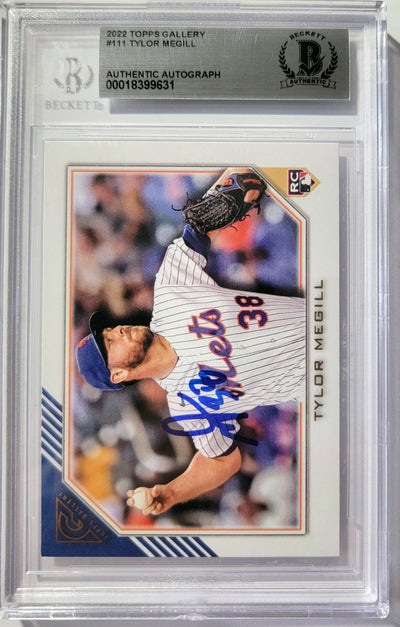 Tylor Megill Autographed New York Mets 2022 Topps Gallery Rookie Card #111 Beckett