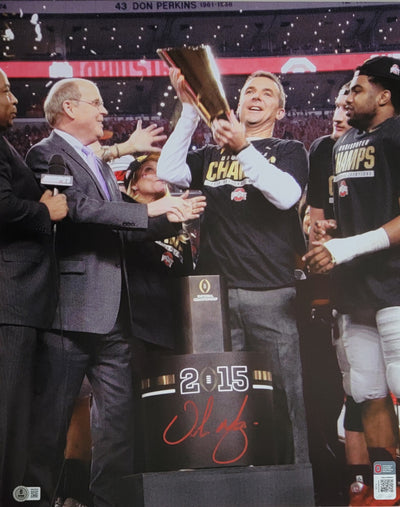 Urban Meyer Autographed Ohio State 2015 National Champions 16x20 Photo Beckett Witnessed