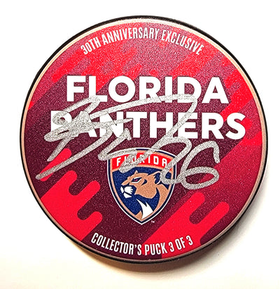 Uvis Balinskis Autographed Florida Panthers 30th Anniversary Hockey Puck Beckett
