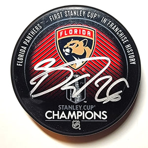 Uvis Balinskis Autographed Florida Panthers 2024 Stanley Cup Champions Hockey Puck Beckett