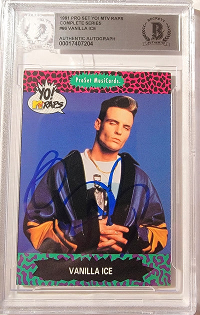 Vanilla Ice Autographed 1991 Pro Set Yo! MTV Raps #86 Trading Card BAS 00017407204