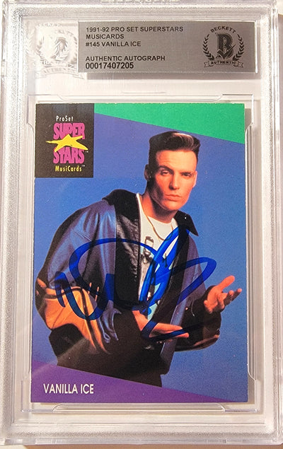 Vanilla Ice Autographed 1991-92 Pro Set Superstars #145 Trading Card BAS 00017407205